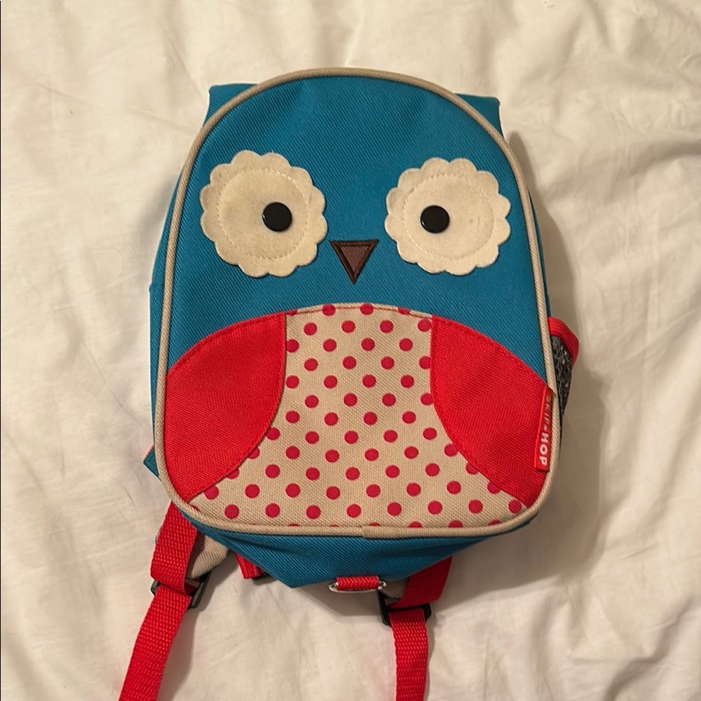 Skip Hop Owl Kids Backpack - Blue and Red